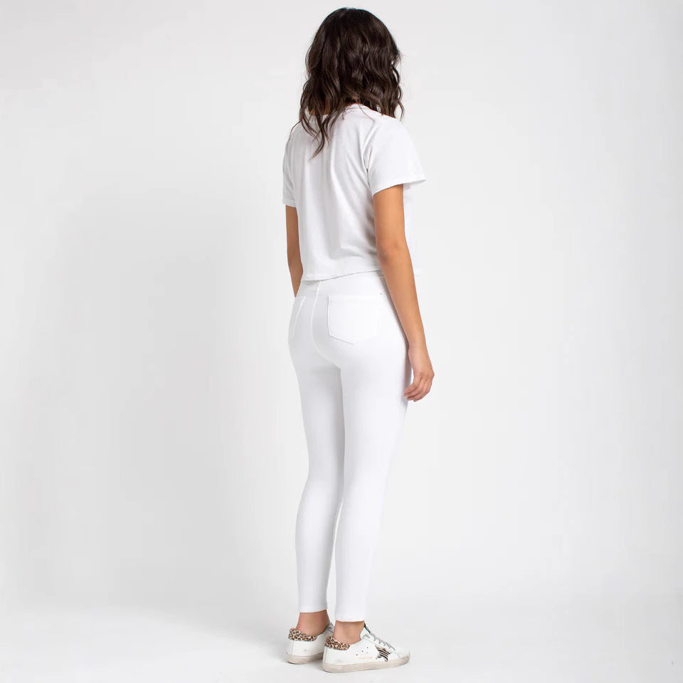 White Jeans for Women High-waisted Skinny Stretch Slim-fit Slimming Versatile Tapered Jeans