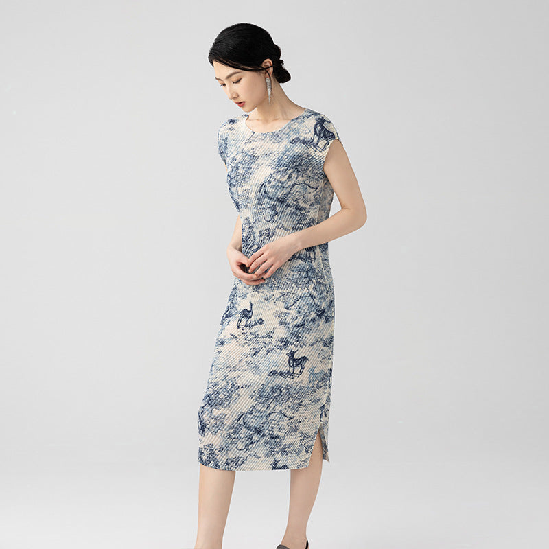 New Style Light National Style New Chinese Style Light and Comfortable A-line Dress