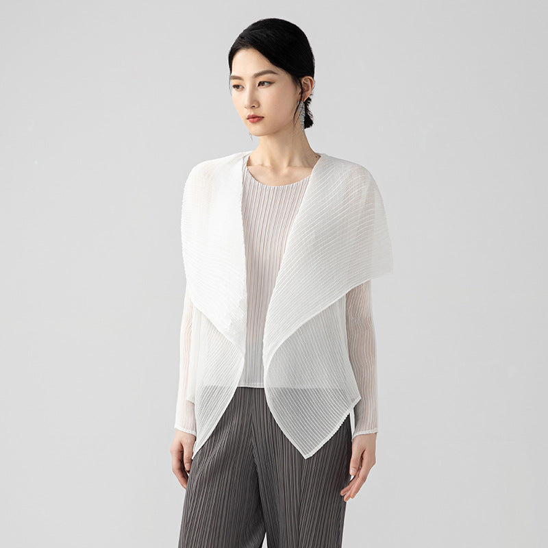 New Fashion Tencel Light Women Jacket Comfortable Chiffon Shirt Peplum Sunscreen Cardigan Female Tops