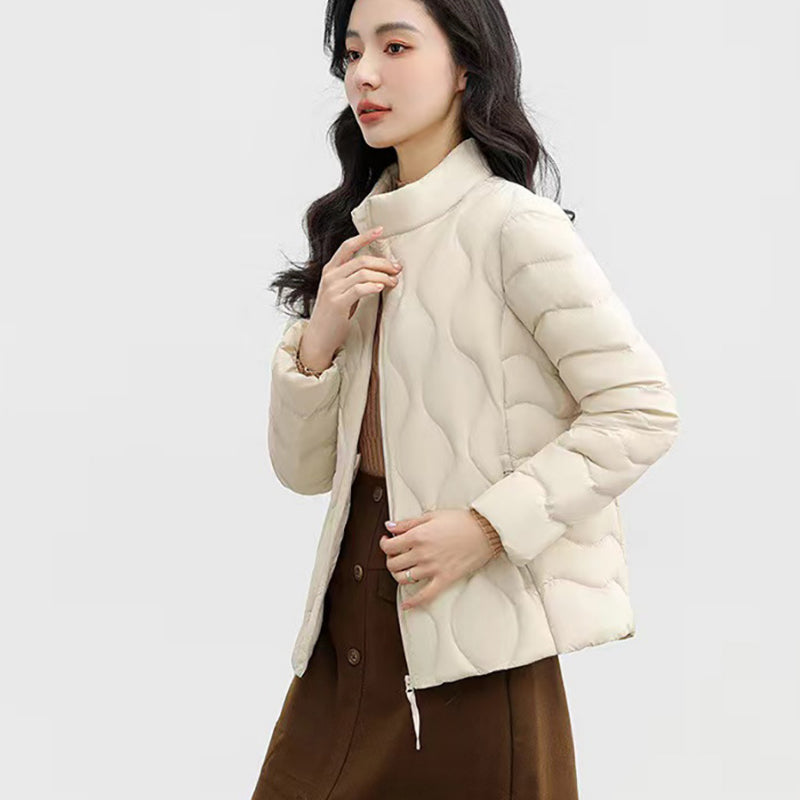 Autumn Winter Nnew Down Pjacket Women Fashion Pockets Short Stand collar Slim Warm Cotton Coat Female Outerwear