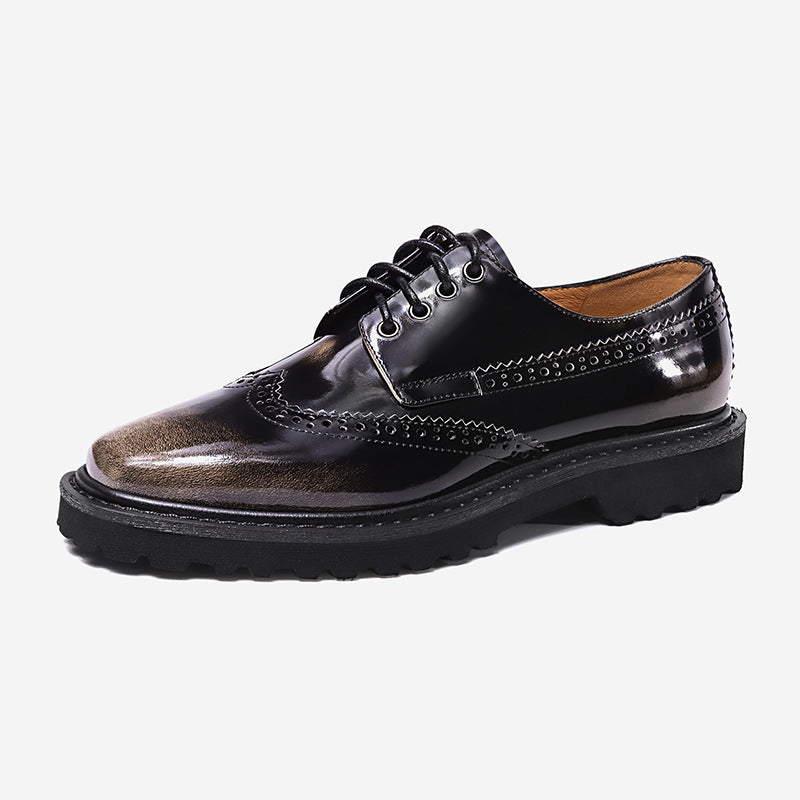 Womens Derby Shoes British High-end Office Casual Business Dress Shoes Genuine Leather Fashion Wedding Shoes