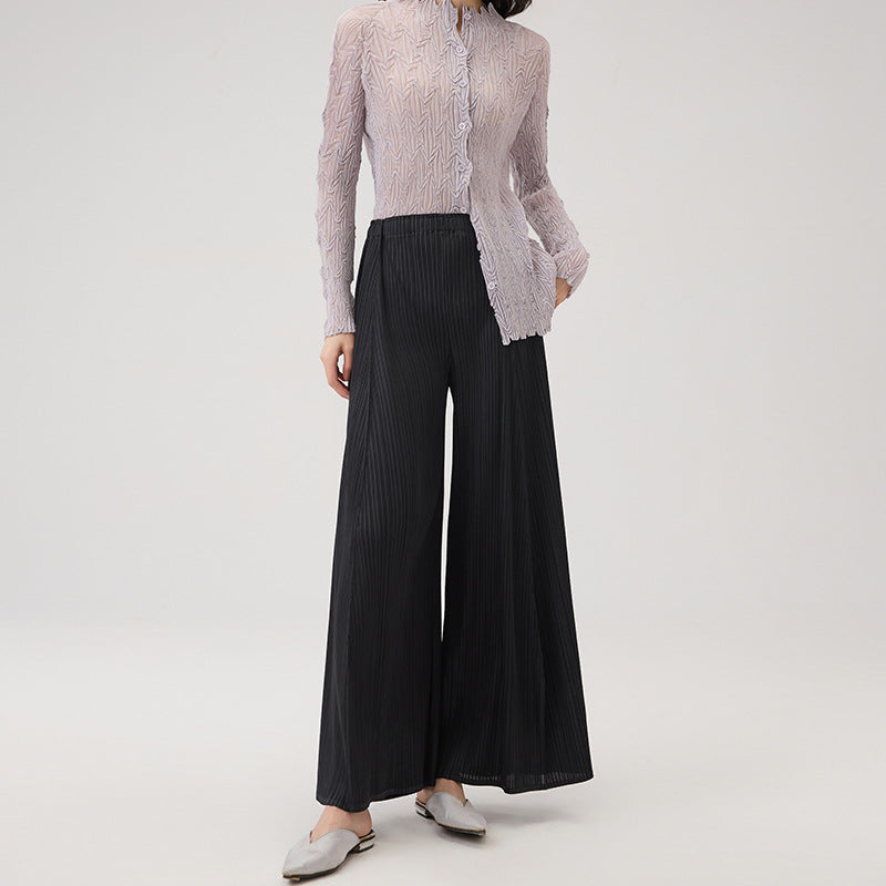 Women Solid Color Elastic Waist Loose Versatile Casual Female Simplicity Trousers