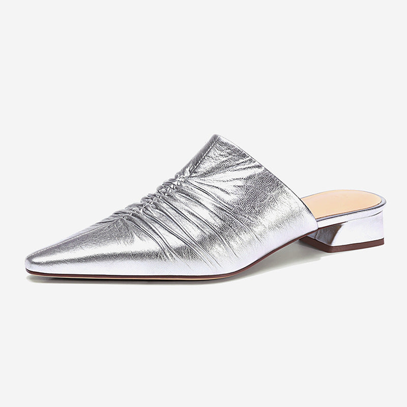 Footwear Shoes Slides Elegant Women Pumps Shoes Fashion Pointed Toe Ladies High Heels Shoes Female Slip on Mules