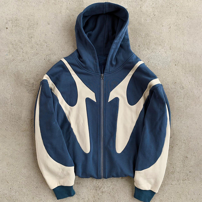Y2k Retro Patchwork Hoodie Fashion Loose Oversized Embroidered Hooded Sweatshirt Gothic Streetwear Women Sweatshirt Clothing