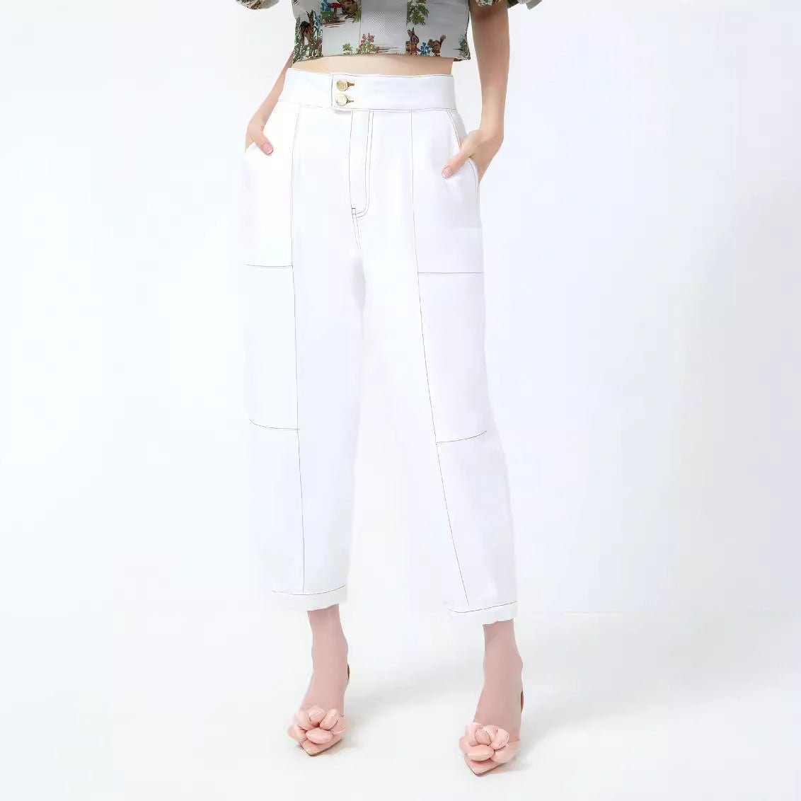 Women Cargo Sweatpants With Pockets High Waisted Wide Leg Pants Athletic Casual Baggy Sweat Pants