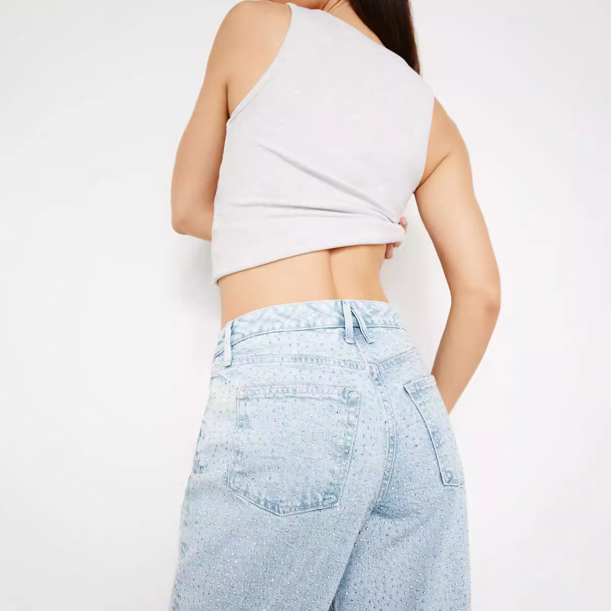 Women's Wear Loose Denim Wide Leg Pants Slimming High Waist All-match Jeans for Women