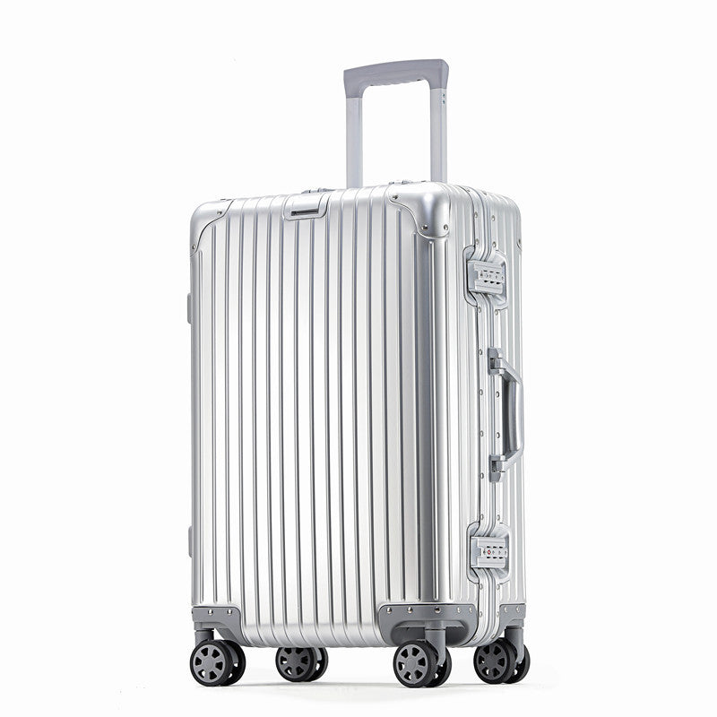 Suitcase 100% Aluminum Metal Hand Luggage Large Size Travel Bag Trip Cabin Carrier Trolley Case 20/24/28 Inch