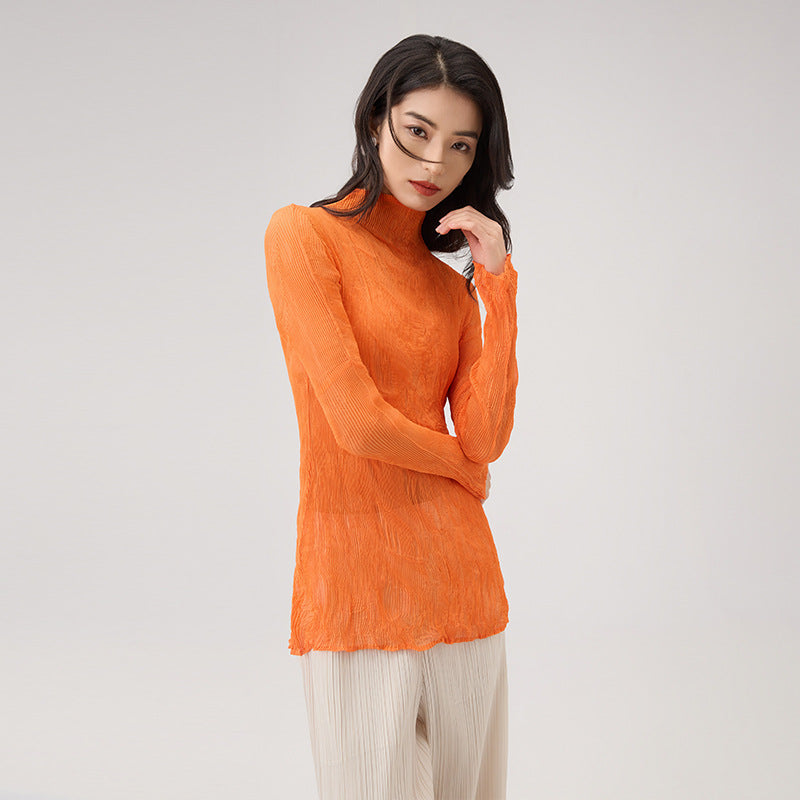 New Senior Sense of Bottoming Shirt Lace Super Elastic Slim Age Reduction Thin T-shirt