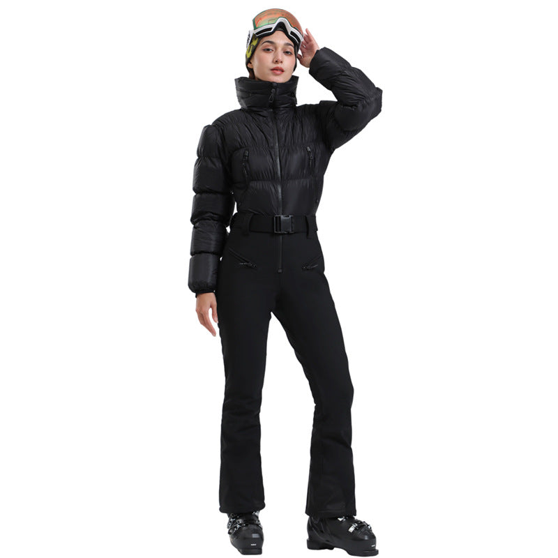 Snow Winter Warm One Piece Ski Suit Wear-resistant Waterproof Down-filled Ski Wear Outdoor Female Snowboard Snowsuit