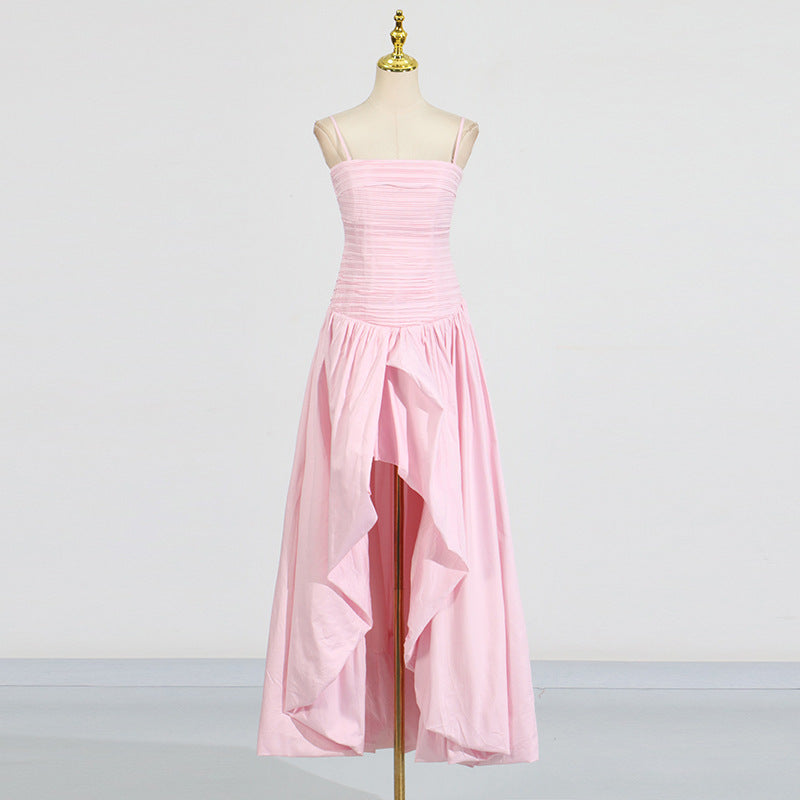 Sexy Strapless Printed Split Deign Long Bubble Dress Women Sleeveless Backless High Waist Patchwork Dresses Evening Party