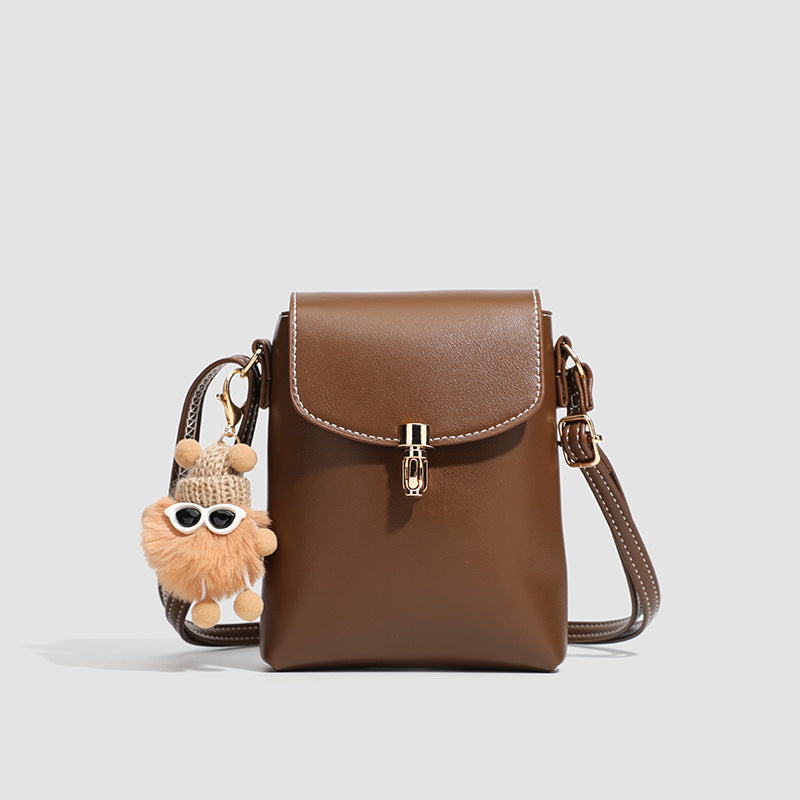 Vertical Split Leather Handbag Lady Single Shoulder Crossbody Women Mini Phone Bags Female Small Underarm Bag