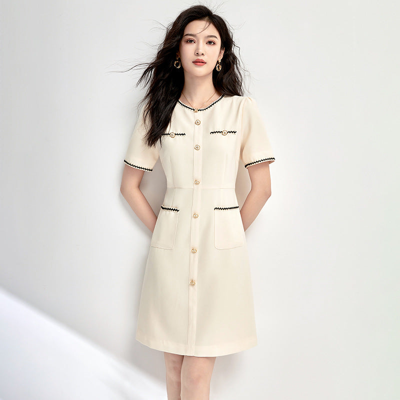 Luxury Tweed Dress Slim Fit High Waist Flattering Elegant Office Party Daily Chic