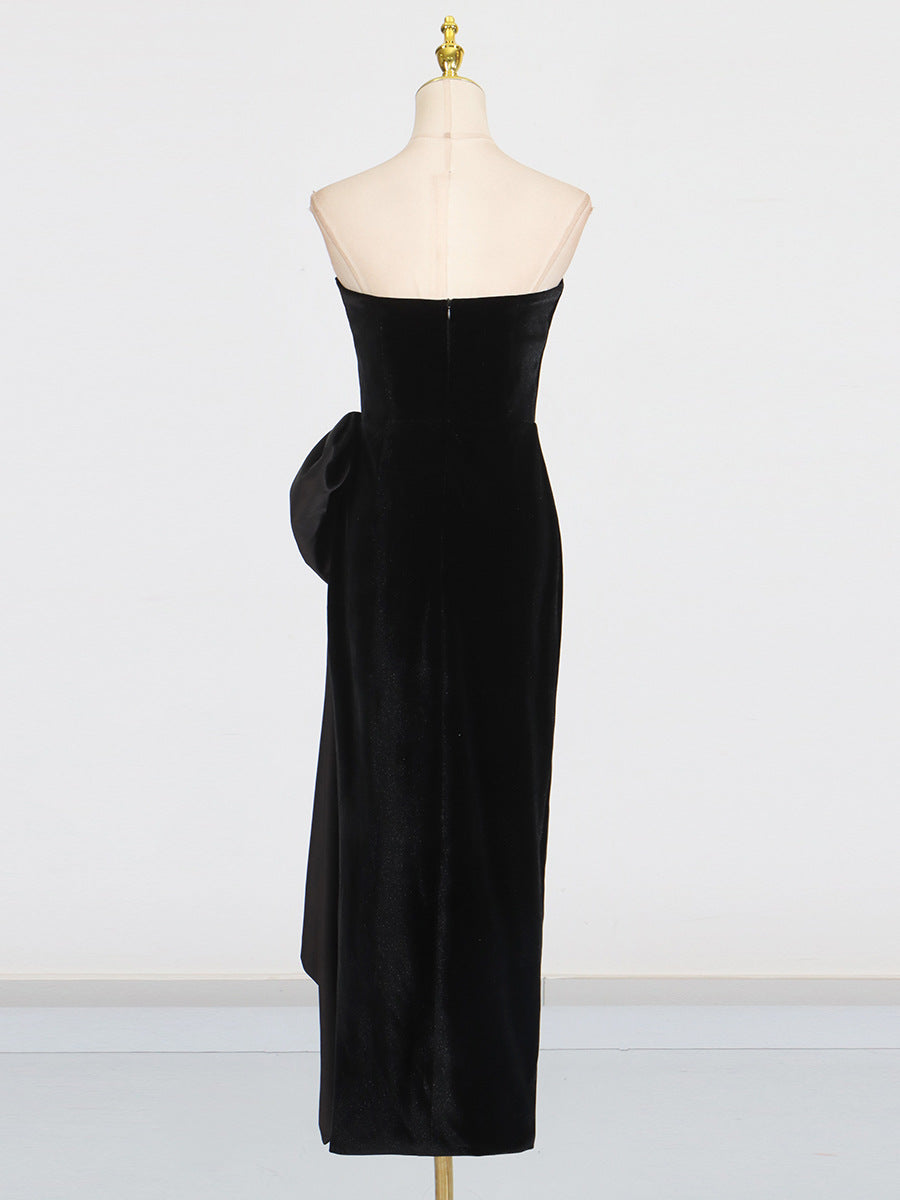 Black Elegant Irregular Design Sleeveless Dress Women