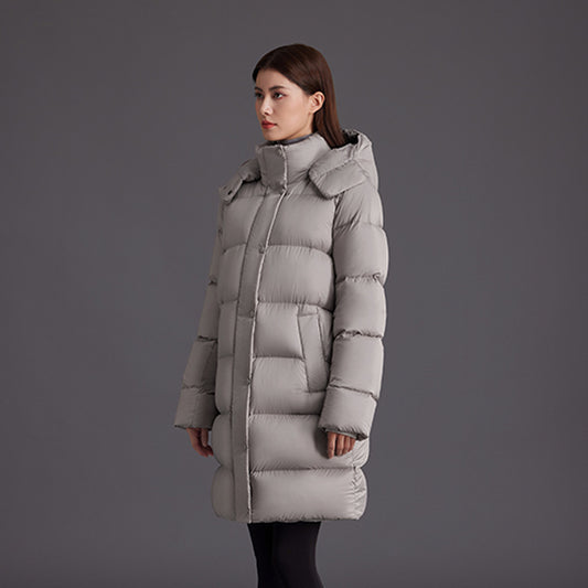 Down Jacket Women New Winter Puffer Jacket Clothes Zipper Loose 90% White Duck Down Coat Female Solid Thicken Warm Long Parkas