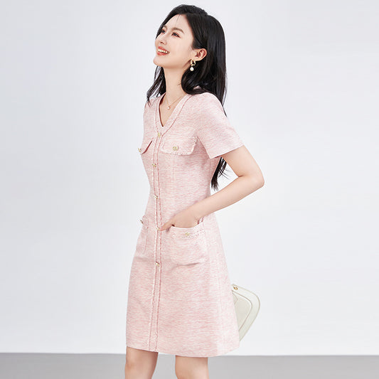 Fragrance Style Socialite Elegant High-end Versatile Waist-cinching Dress