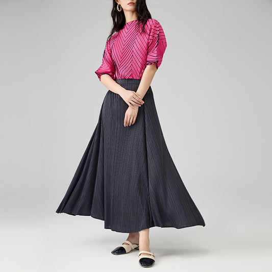 New Casual Loose Elastic High Waist A-line Skirts Summer Bottoms