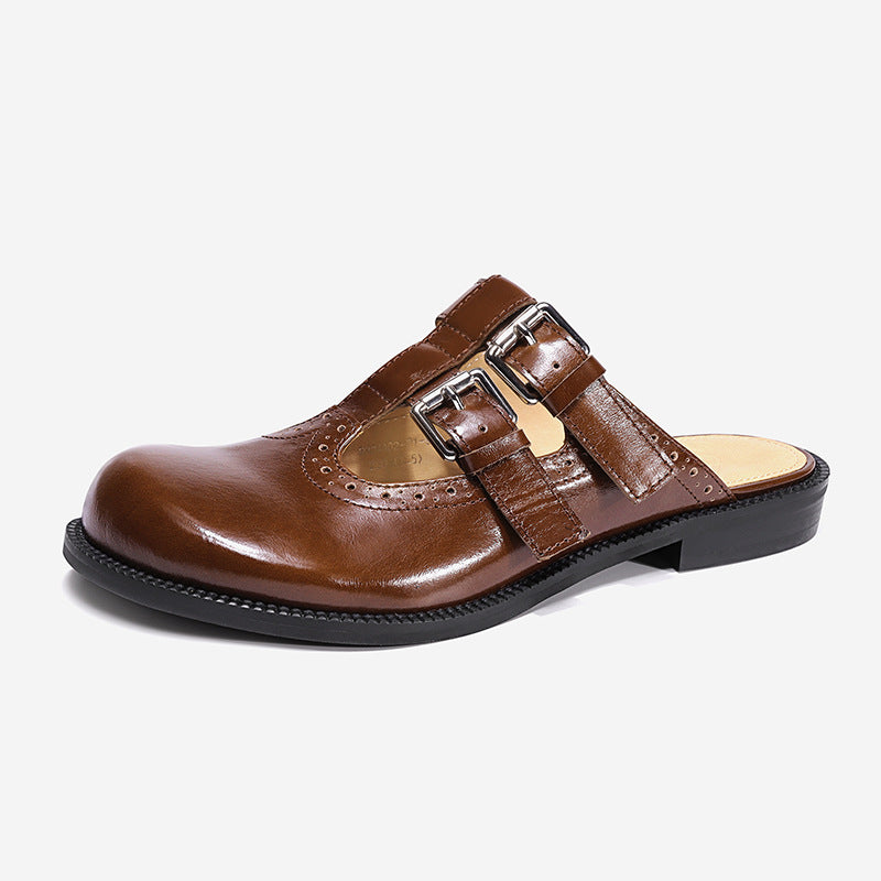 Women Slippers Leather Square Toe Women Flats Flip Flops Designer Ladies Slides Sandals