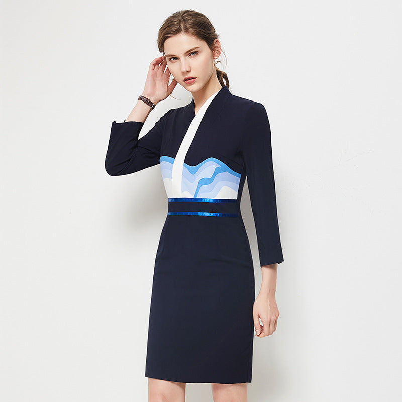 Fashionable Work Uniform Dress Beauty Salon Professional High-End Uniform Air Stewardess