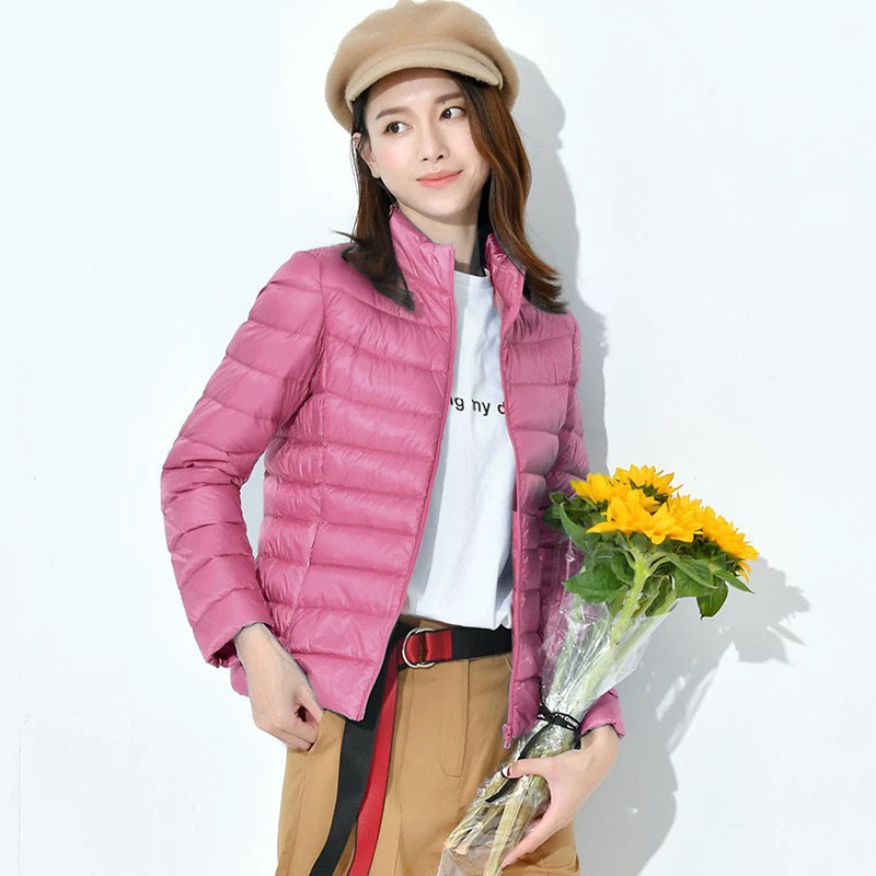 Women Spring Jacket Fashion Short Ultra Lightweight Packable Puffer Coats Female Down Warm Korean Slim Fit Parkas