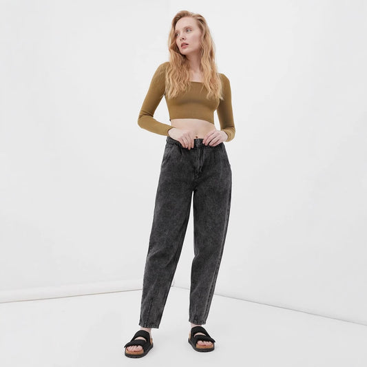 Women Casual Vintage Harem Jeans Fashion Streetwear Loose Straight Denim Pants
