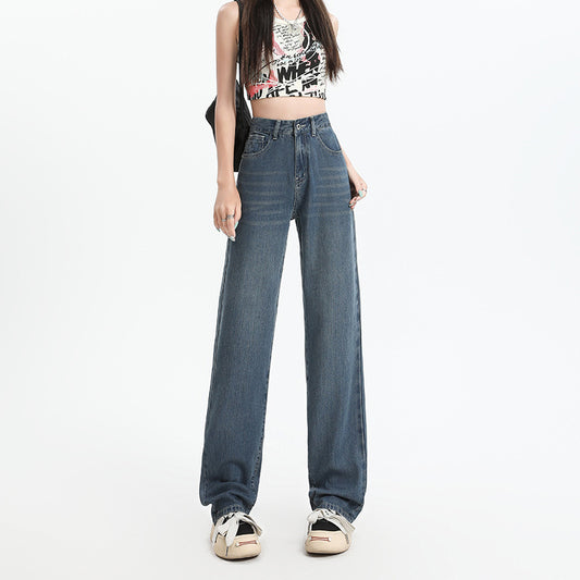Women Jeans Summer Thin Ice Silk Draping Baggy Wide Leg Y2K Denim Pants High Quality Fashion Korean Female Clothing