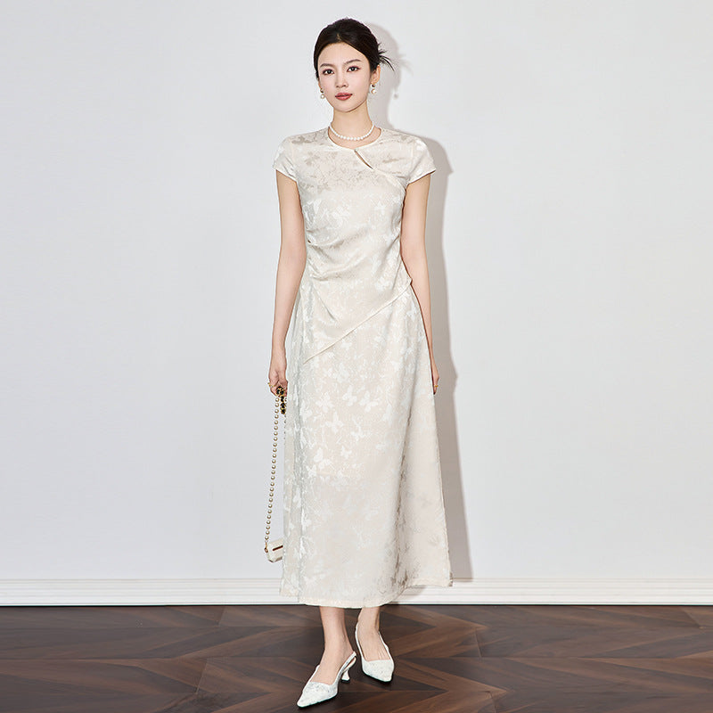 Chinese Style Elegant and High-end Relief Jacquard Women's Skirt Two-piece Set