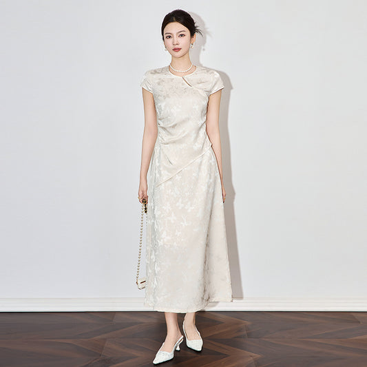 Chinese Style Elegant and High-end Relief Jacquard Women's Skirt Two-piece Set
