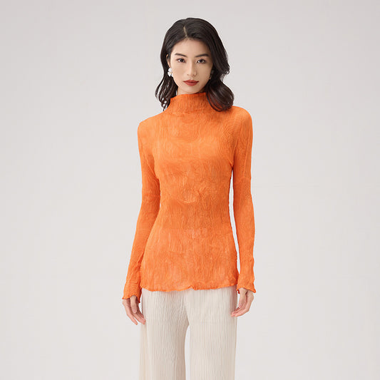 New Senior Sense of Bottoming Shirt Lace Super Elastic Slim Age Reduction Thin T-shirt
