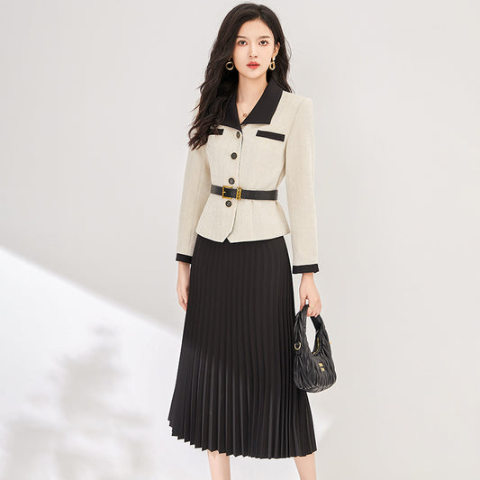 Small Fragrant Waist Spring Autumn Coat Women's Light Luxury Suit Jackets Donate The Belt