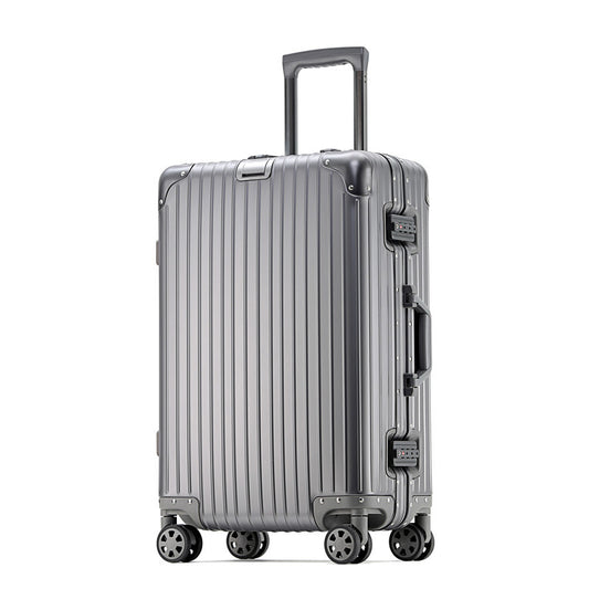 Suitcase 100% Aluminum Metal Hand Luggage Large Size Travel Bag Trip Cabin Carrier Trolley Case 20/24/28 Inch