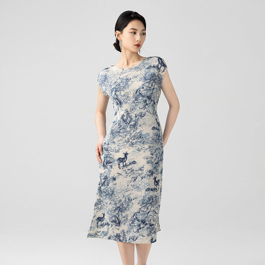 New Style Light National Style New Chinese Style Light and Comfortable A-line Dress