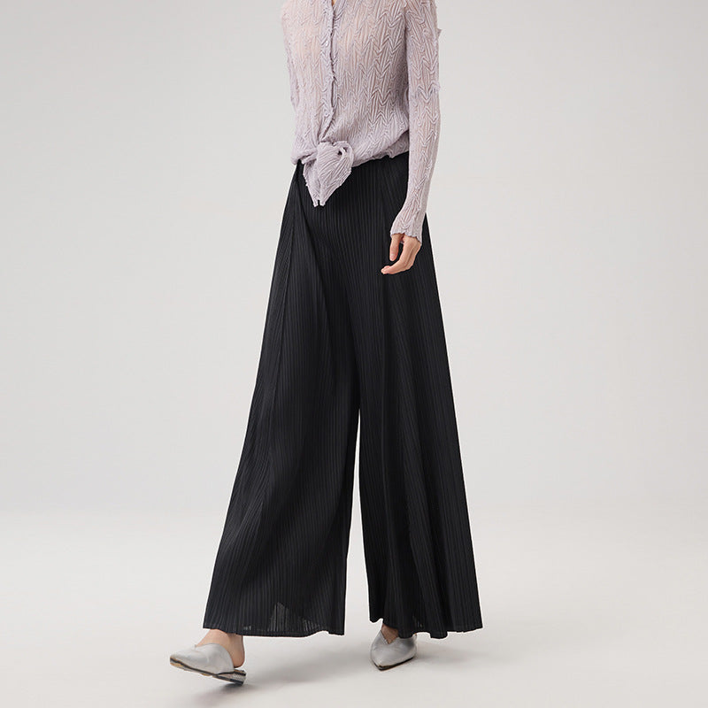 Women Solid Color Elastic Waist Loose Versatile Casual Female Simplicity Trousers