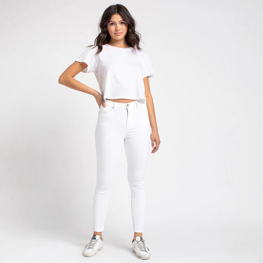 White Jeans for Women High-waisted Skinny Stretch Slim-fit Slimming Versatile Tapered Jeans