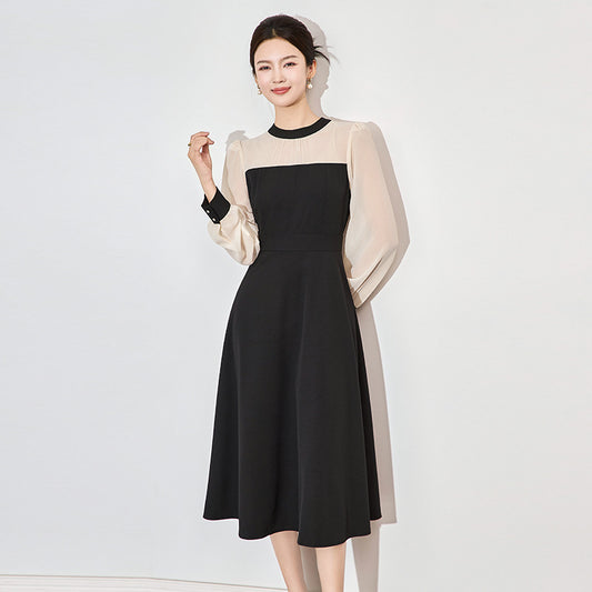 Faionable Casual Mid-Length ort-Sve Dr Korean Sle High Waist Polyester Cotton Blend A-Line Skirt for Women
