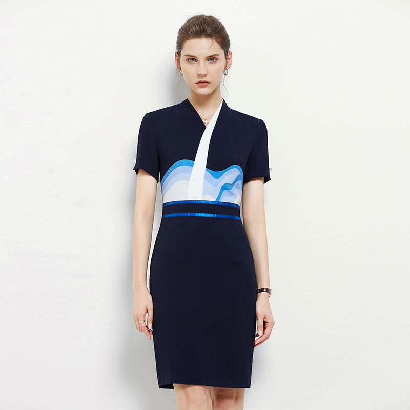 Fashionable Work Uniform Dress Beauty Salon Professional High-End Uniform Air Stewardess