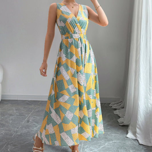 Sleeveless Oversized Vintage New in Dresses for Women Casual Loose Maxi Long Summer Dress Elegant Clothing