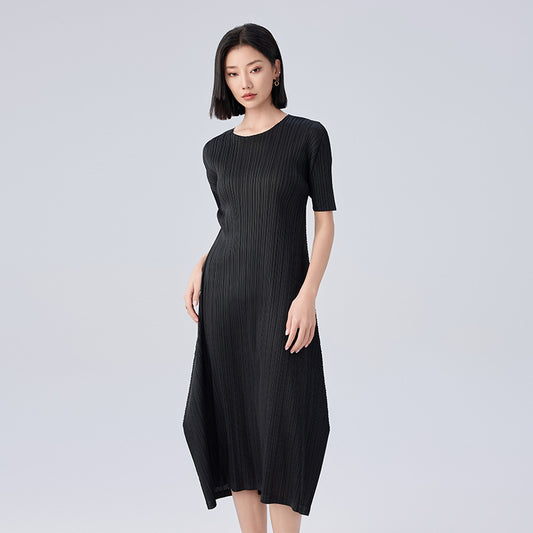 Summer New Large Size Even Loose Thin Personalized Pleated Long Dresses