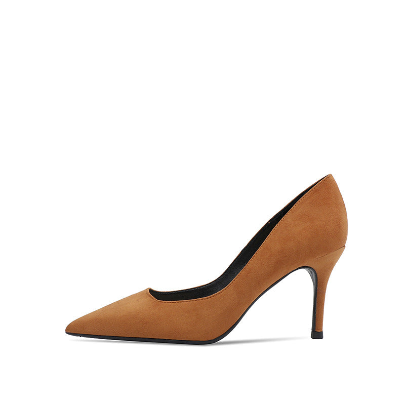 Women's Pumps Shallow Suede Pointed toe ladies High Heels elegant Prom Women's Shoes Bridal Shoes
