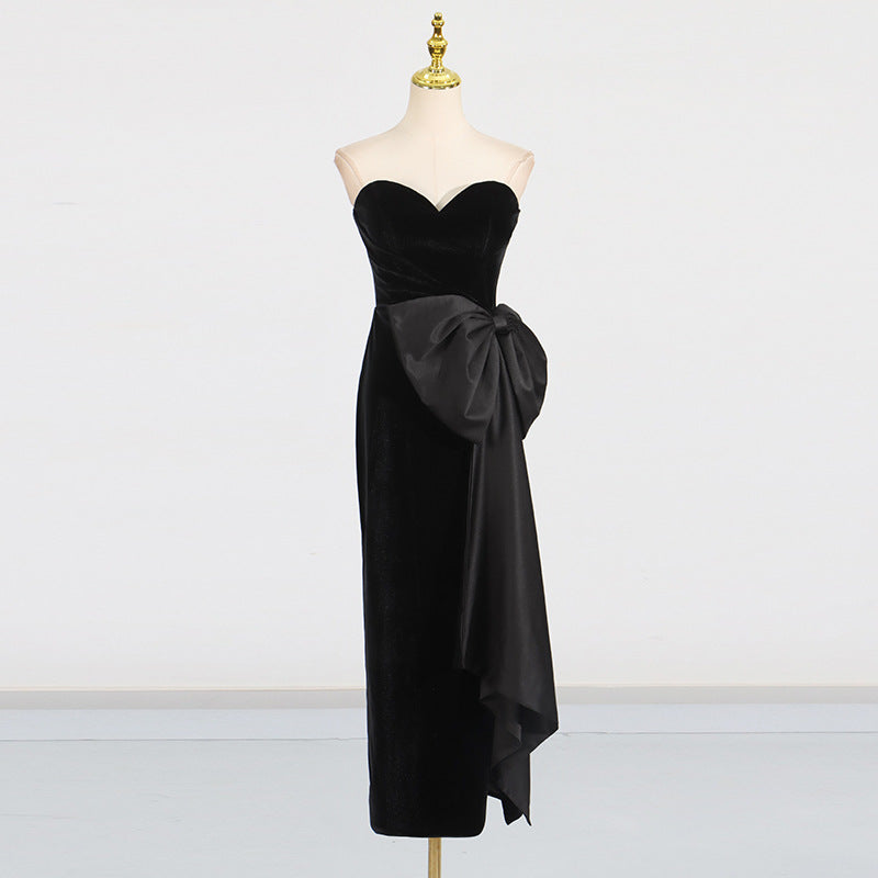 Black Elegant Irregular Design Sleeveless Dress Women