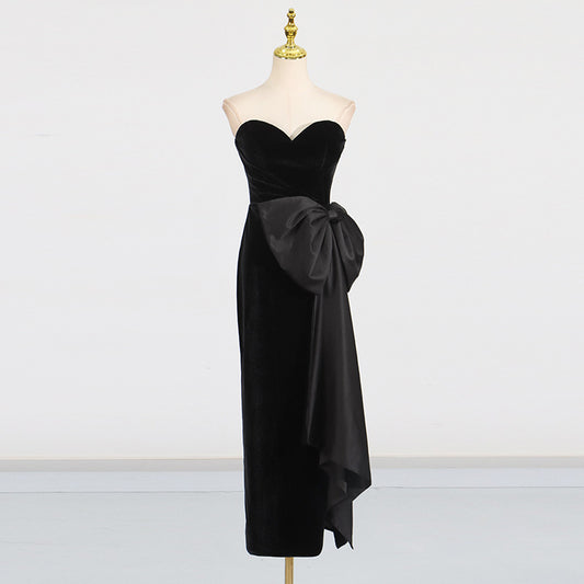 Black Elegant Irregular Design Sleeveless Dress Women