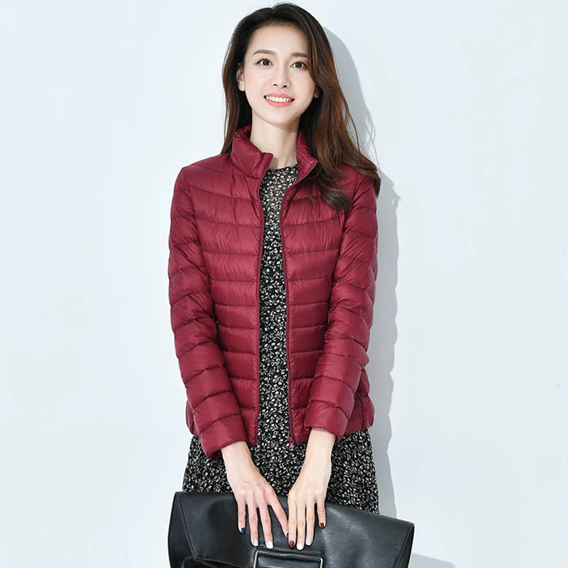Women Spring Jacket Fashion Short Ultra Lightweight Packable Puffer Coats Female Down Warm Korean Slim Fit Parkas