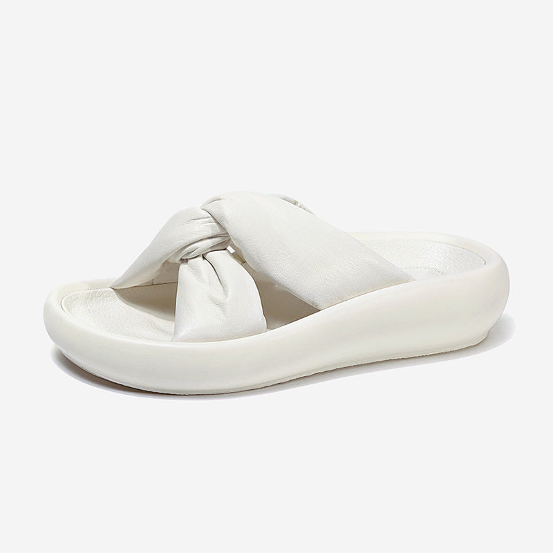 Womens Slip On Square Toe Slide Sandals