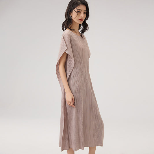 Summer New Personality Ageing Round Neck Loose Mid-length Dresses