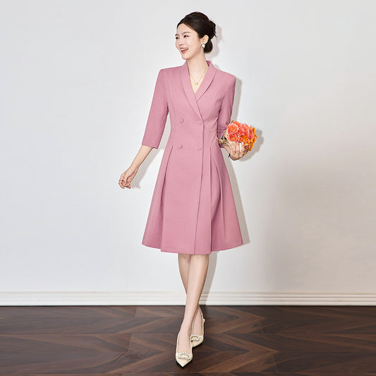 Elegant Stylish Dress Pink Optional Blazer Dress High-End Formal Skirt Office Wear Clothes