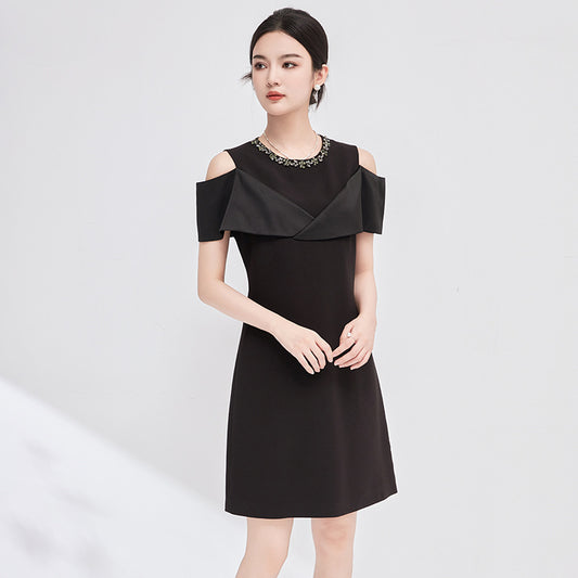 Summer South Oil Heavy Industry Elegant Socialite Off-Shoulder Dress Women's New Fashion