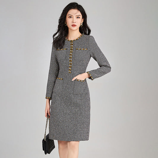Women Clothes Retro Diamonds V-Neck Slim Midi Fishtail Dress Elegant Fashion Evening Party Prom Vestidos Robe Casual New