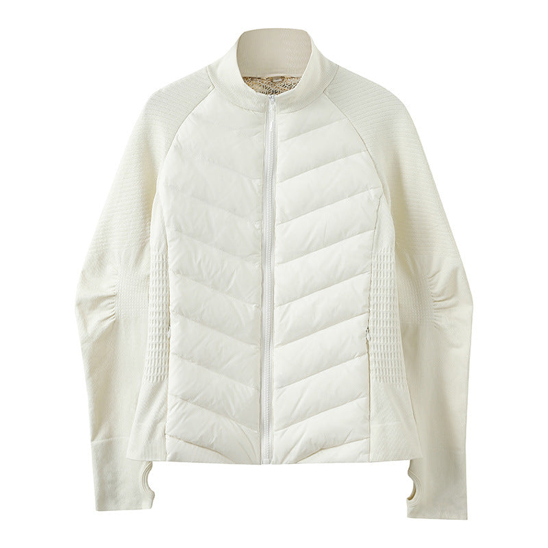 Women's Clothing Autumn/Winter New Women's Outdoor Sports Jacket Splicing Down Cotton Warm Jacket Slim Fit Lightweight Top