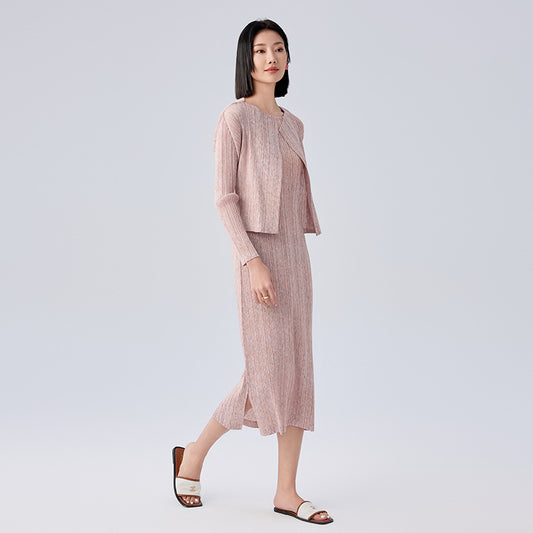 Summer New Fresh Floral Hundred with Slim Thin Cardigan
