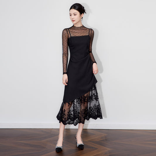 V-neck Satin Lace Short A-line High-low Cocktail Dresses Sleeveless Formal Party Gown Customized Vestido Corto Elegante