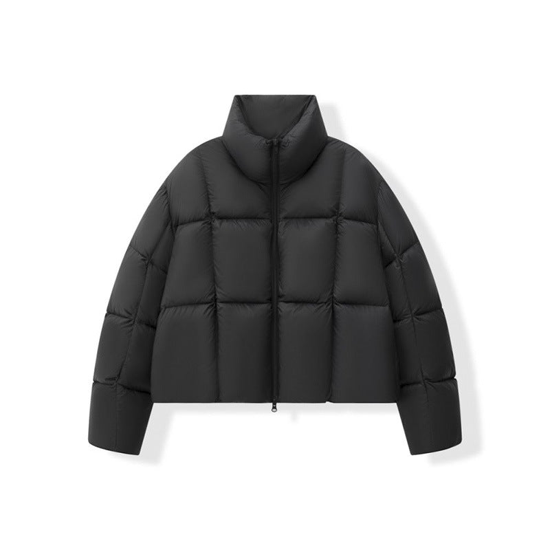 Winter New Jiangnan Women's Clothing Simple Solid Color High-end Cold Proof Short Style Stand Up Collar Bread Jacket